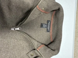 Banana Republic Medium Full Zip Merino Wool Sweater Brown With Button Collar - Bild 1 von 5