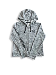 Victoria’s Secret PINK Grey Hooded Zip Up Jacket w/ Aloha Hawaii Sequins size LG - Picture 1 of 6