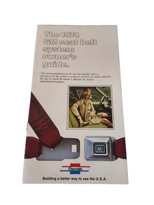 74 Original Nos Chevrolet Sistema de Cinturón de Seguridad Guía del Propietario Manual Instrucciones - Imagen 1 de 2