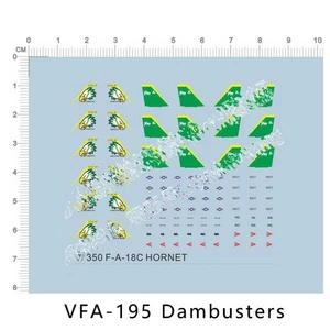 1/350 F/A-18C Hornet VFA-195 Dambusters CVW-5 Carrier aircraft Water Slide Decal - Picture 1 of 1