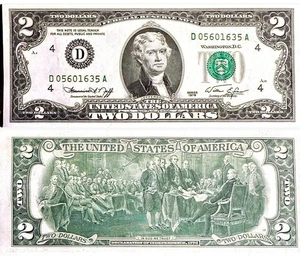 1976 Bicentennial $2 Dollar Bill, Was Circulated / Crisp D Series / Collectible - Picture 1 of 1