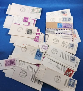 Lot of 55 USPS Postage Stamps 4c Lincoln 5c Washington Postmarks Canceled - Picture 1 of 4