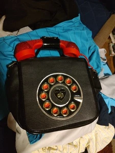 Betsey Johnson Black Purse With Red Phone - Picture 1 of 8