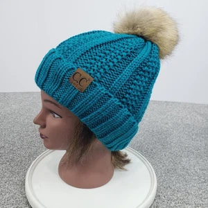 Cappello invernale donna C.C morbido caldo foderato in pile maglia acqua pom berretto - Foto 1 di 8