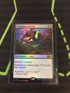 MTG Magic The Gathering Prodigious Growth Foil Prerelease Promo Green Commander - Picture 1 of 1