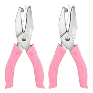 1X(2-Pack Handheld Hole Punch Set, Single Hole Punch, Heart and Star Hole5201 - Picture 1 of 7