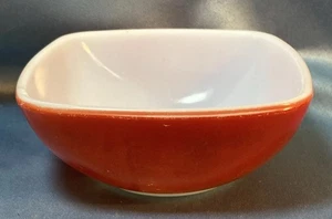 Vintage Pyrex A-10 Ovenware 12 oz Red Square Bowl Size #410 - Picture 1 of 15