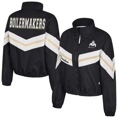 Women's Colosseum  Black Purdue Boilermakers Thin Ice Full-Zip Windbreaker - Image 1 of 3