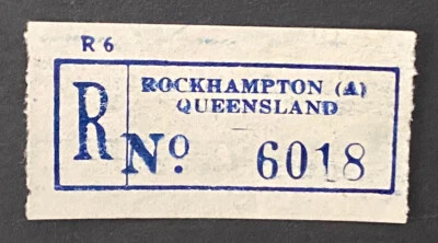 Etiqueta de registro Rockhampton A (Queensland) No. 6018 Foto 1 de 2