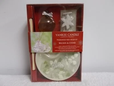 Yankee Candle Christmas Snowflakes Balsam & Cedar Fragranced Reed Decor Set - Image 1 of 4