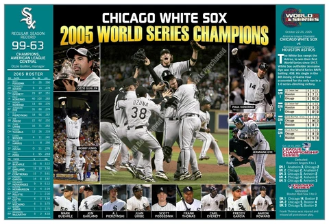 CHICAGO WHITE SOX WIN THE 2005 WORLD SERIES 19”x13” COMMEMORATIVE POSTER Cover