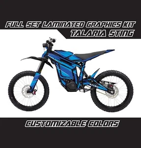 TALARIA STING Cartoon Animated Style Blue Graphics Kit Stickers Wrap Decals Set - Picture 1 of 2