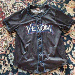 Marvel Venom Button Up Shirt Jersey Men’s Size Large - Picture 1 of 8
