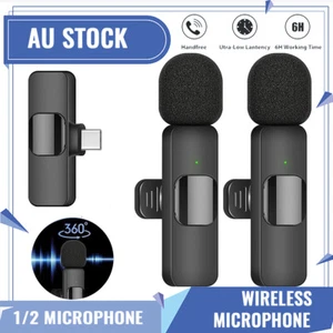 Lavalier Microphone Wireless Audio Video Recording Mini Mic For Android/iPhone - Picture 1 of 17