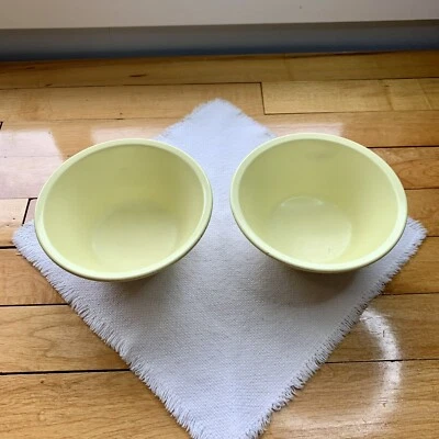Set of 2 Melamine Bowls Yellow PLASTOMER LTD DND 1959 Made in Canada Vintage - Image 1 of 4