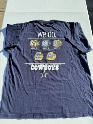Dallas Cowboy Shirt Adult Large Reebok Got Five Blue Championship Ring NFL Mens - Image 1 of 4