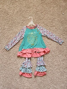 Matilda Jane Girl Christmas Outfit Set Size 4 - Picture 1 of 3