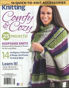 CREATIVE KNITTING MAGAZINE, COMFY & COZY * 25 PROJECTS ! OCTOBER, 2018 - Picture 1 of 1