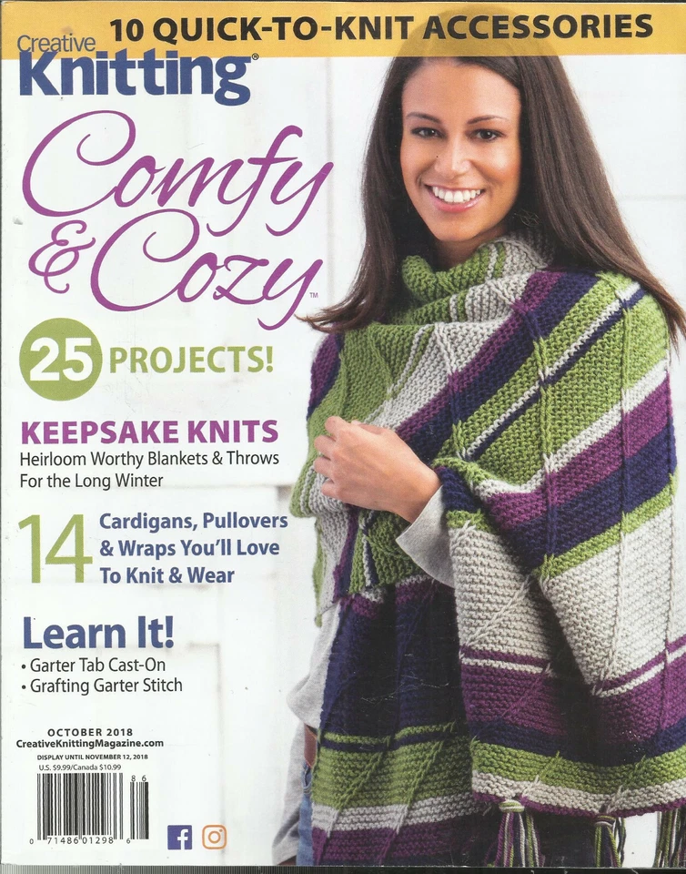 CREATIVE KNITTING MAGAZINE,  COMFY & COZY  *  25 PROJECTS !    OCTOBER, 2018 - Image 1 of 1