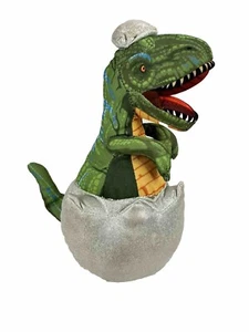 Baby T-Rex Raptor Dinosaur Hatching Egg Green Plush 8” Stuffed Animal Toy - Picture 1 of 8