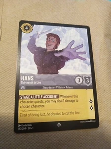 Disney Lorcana TCG Hans 180 NON FOIL Super Rare NM Steel (Grey) - Bild 1 von 4