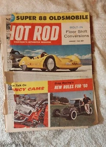 Hot Rod Magazine January 1960 cover worn and front and rear covers torn and loos - Picture 1 of 1