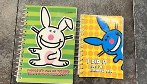 It's Happy Bunny notebook Lot Of 2  Jim Benton Animations 2008 - Picture 1 of 14