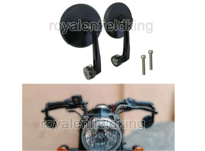 Fit For Royal Enfield GT & Interceptor 650 "Black Bar End Rear View Mirror Pair" Foto 1 de 4