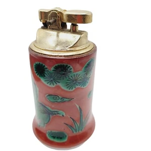 Vintage Table Lighter Fitz & Floyd Japan Penguin Top For Part Repair Red Green - Picture 1 of 8