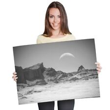 A1 - Moon Valley Atacama Desert Chile 60X90cm180gsm Print BW #37581