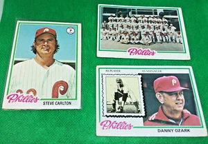 1978 Topps Béisbol Steve Carlton, Filis y Danny Ozark - Imagen 1 de 3
