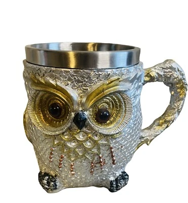 Taza runa vikinga nórdica búho jarra mitología madera resina 3D taza de cerveza Foto 1 de 4