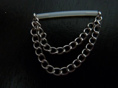 PIERCING Brustpiercing Nippelpiercing Brustwarze Intimpiercing Doppel Kette - Bild 1 von 2