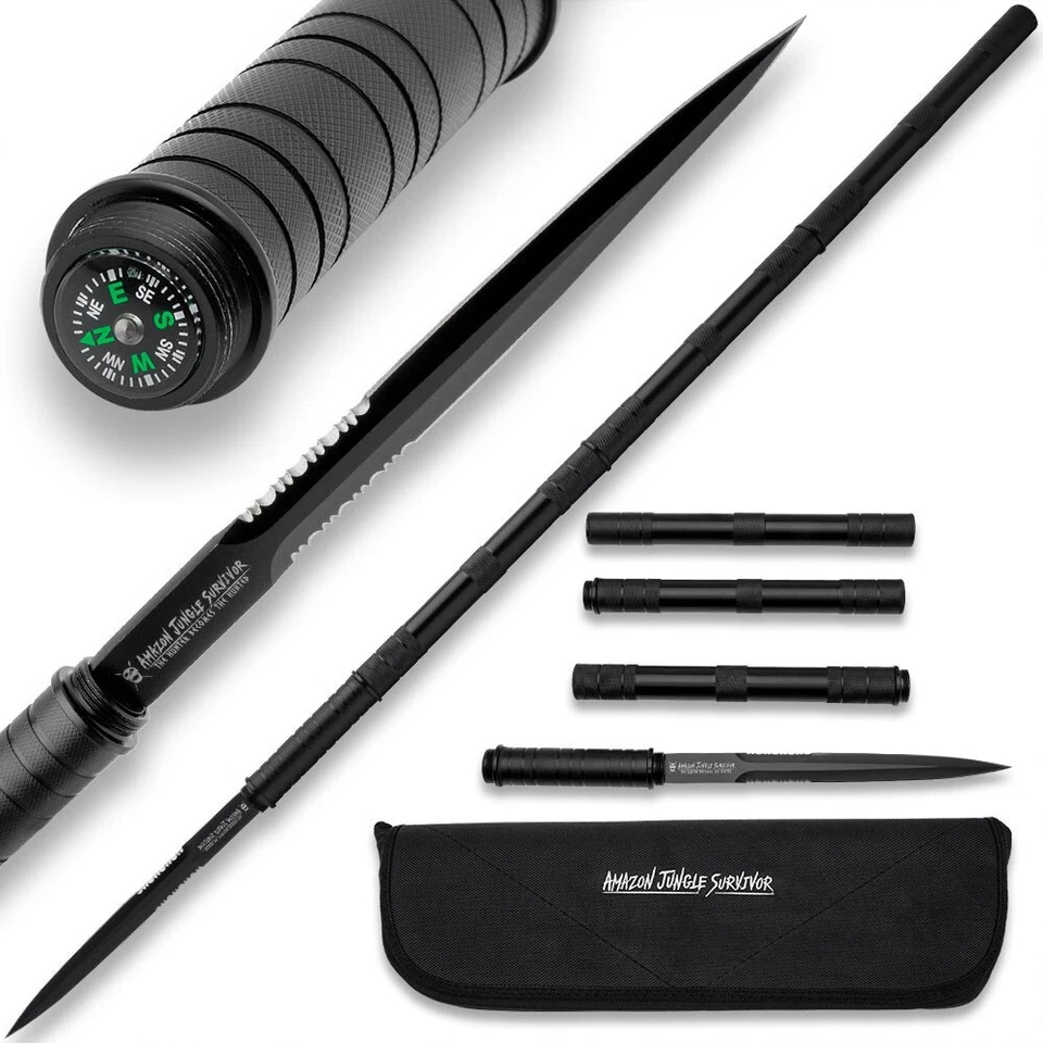 Amazon Jungle Survivor Break-Down Spear and Carrying Case | Black Oxide Finish - Imagem 1 de 4