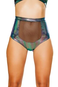sexy ROMA high WAISTED sheer MESH FRONT boot SHORTS hot PANTS festival CLUB rave - Picture 1 of 6