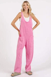 Mono sin mangas Mittoshop Mineral lavado correa ajustable cuello redondo en rosa - Imagen 1 de 7