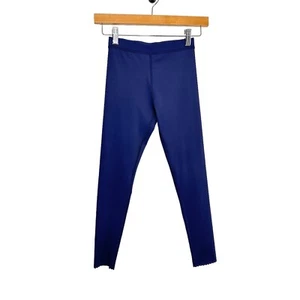 Zyia Active Girls Leggings Size 10-11 Blue Scalloped Ankles Gymnastics Dance - Picture 1 of 7