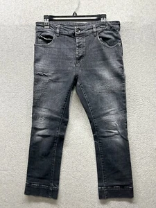 Emporio Armani Distressed Skinny Jeans Stretch Denim Black Mens Size 30x27 - Picture 1 of 16