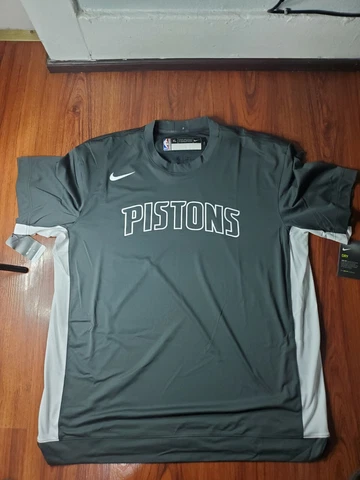 Nike NBA Dri-Fit Detroit Pistons Warmup Shooting Shirt Gray Size XLT AV0930 060 Cover