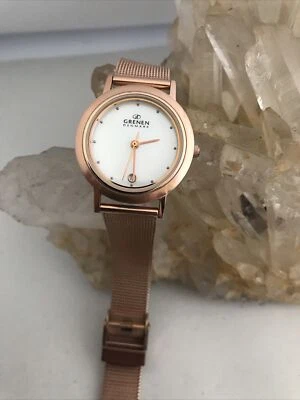 Reloj de mujer Grenen Dinamarca oro rosa correa ajustable con batería nueva Foto 1 de 4
