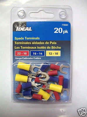 Spade Terminal Assortment, Ideal 770301, 20 pk, Lot of 1 - Image 1 of 2