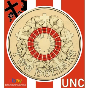 🔴 1 x UNC 2015 "Anzac Cove" - Lest We Forget $2 Two Dollar Coin - War Graves - Picture 1 of 5