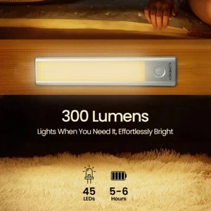 LED Motion Sensor Under Cabinet Closet Light USB Rechargeable Kitchen Lamp Strip - Picture 1 of 7