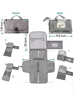 Tampone per cambio pannolini portatile, tampone per cambio portatile per neonato -... - Foto 1 di 6