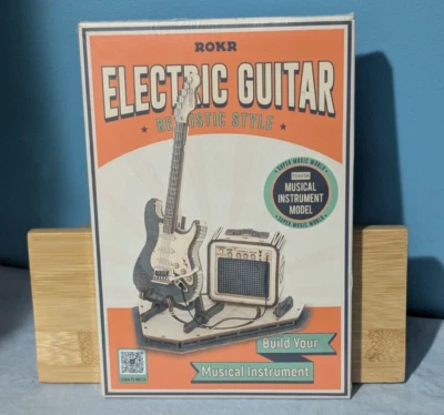 Rokr Modern Electric Guitar Model with Amp 3D Robotime 140 Pieces - Image 1 of 4