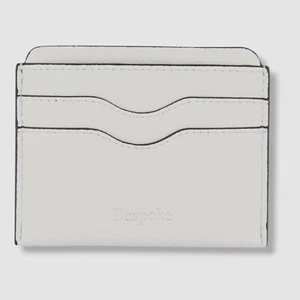 Bespoke Womens White Pebble Leather Slim Card Case Wallet. - Picture 1 of 2