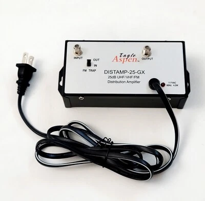 AMPLIFICADOR de distribución Eagle Aspen 25dB UHF VHF FM 117VAC 4,5 W DISTAMP-25-GX  Foto 1 de 4