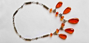 Necklace Baltic old amber 24 gr. Rarity. SU. Beautiful antique, honey color.