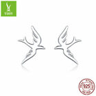 Authentic 925 Silver Lovely Spring Swallow Stud Earrings For Fashion Girls Women