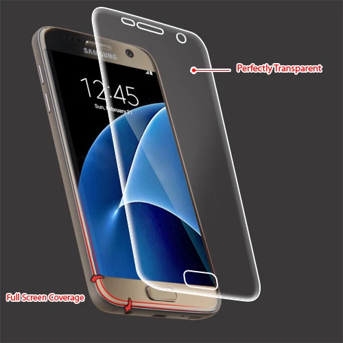 Cubierta Completa Curvada Pantalla LCD Protector Película Transparente para Samsung Galaxy S7/S7 Edge Foto 1 de 1